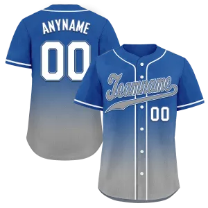 Custom Blue Grey Fade Fashion Personalized Authentic Baseball Jersey BSBJ01-D0a70bf
