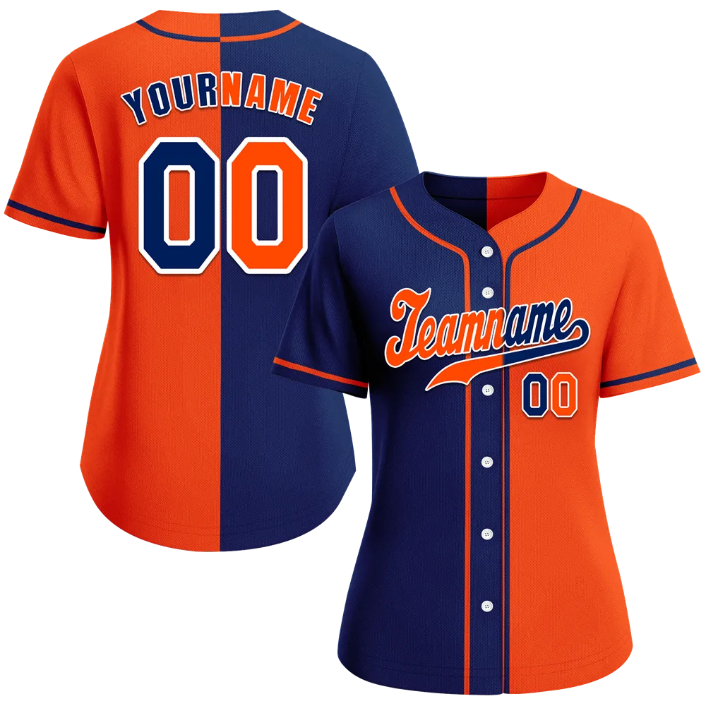Custom Blue Orange Gradient Fashion Orange Authentic Baseball Jersey