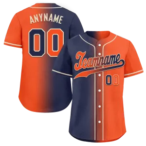 Custom Blue Orange Gradient Fashion Personalized Authentic Baseball Jersey BSBJ01-D0a7089