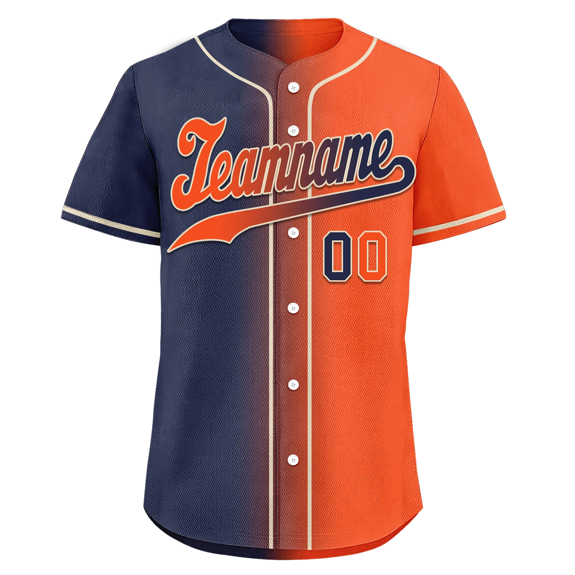Custom Blue Orange Gradient Fashion Personalized Authentic Baseball Jersey BSBJ01-D0a7089