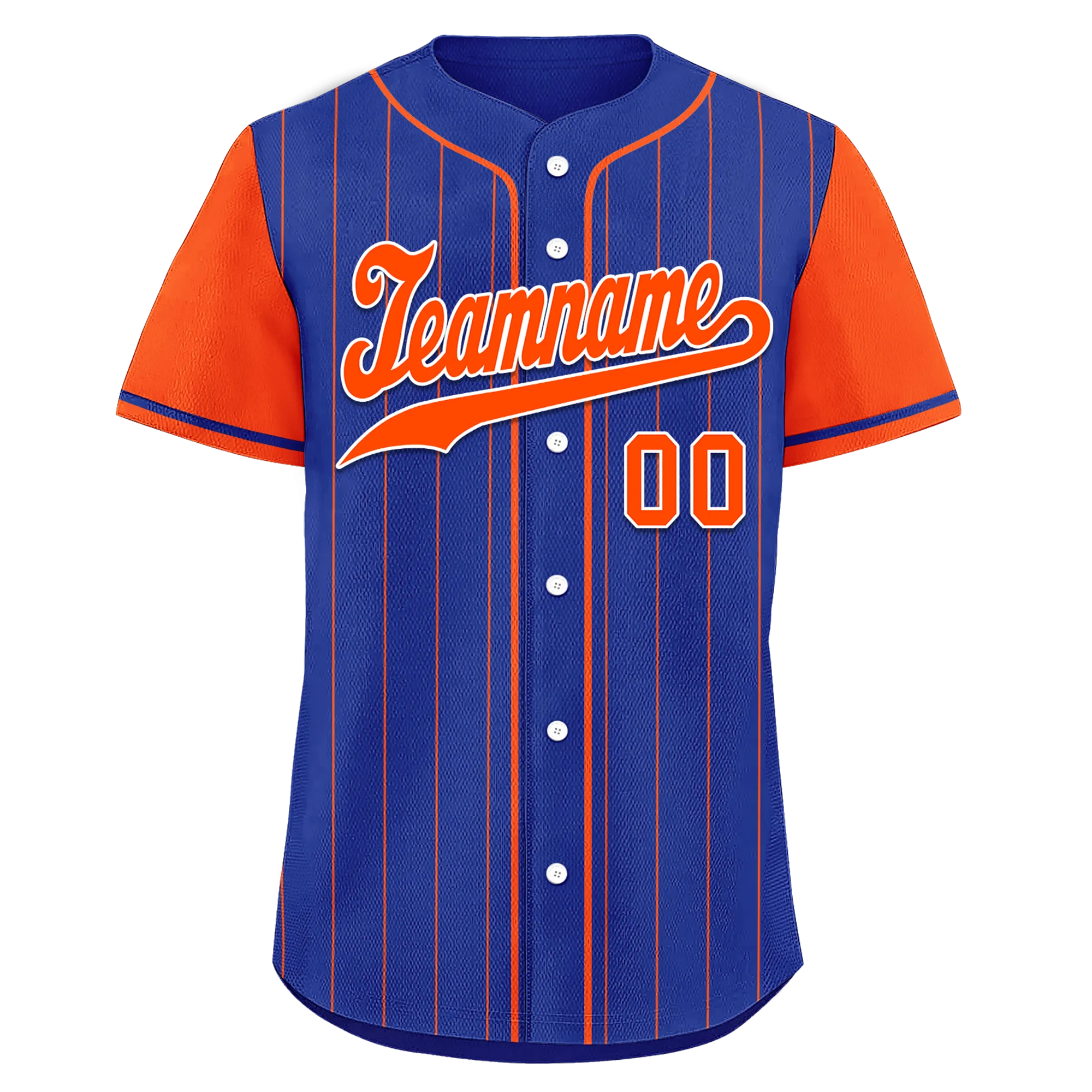 Custom Blue Orange Stripe Fashion Personalized Authentic Baseball Jersey BSBJ01-D017250