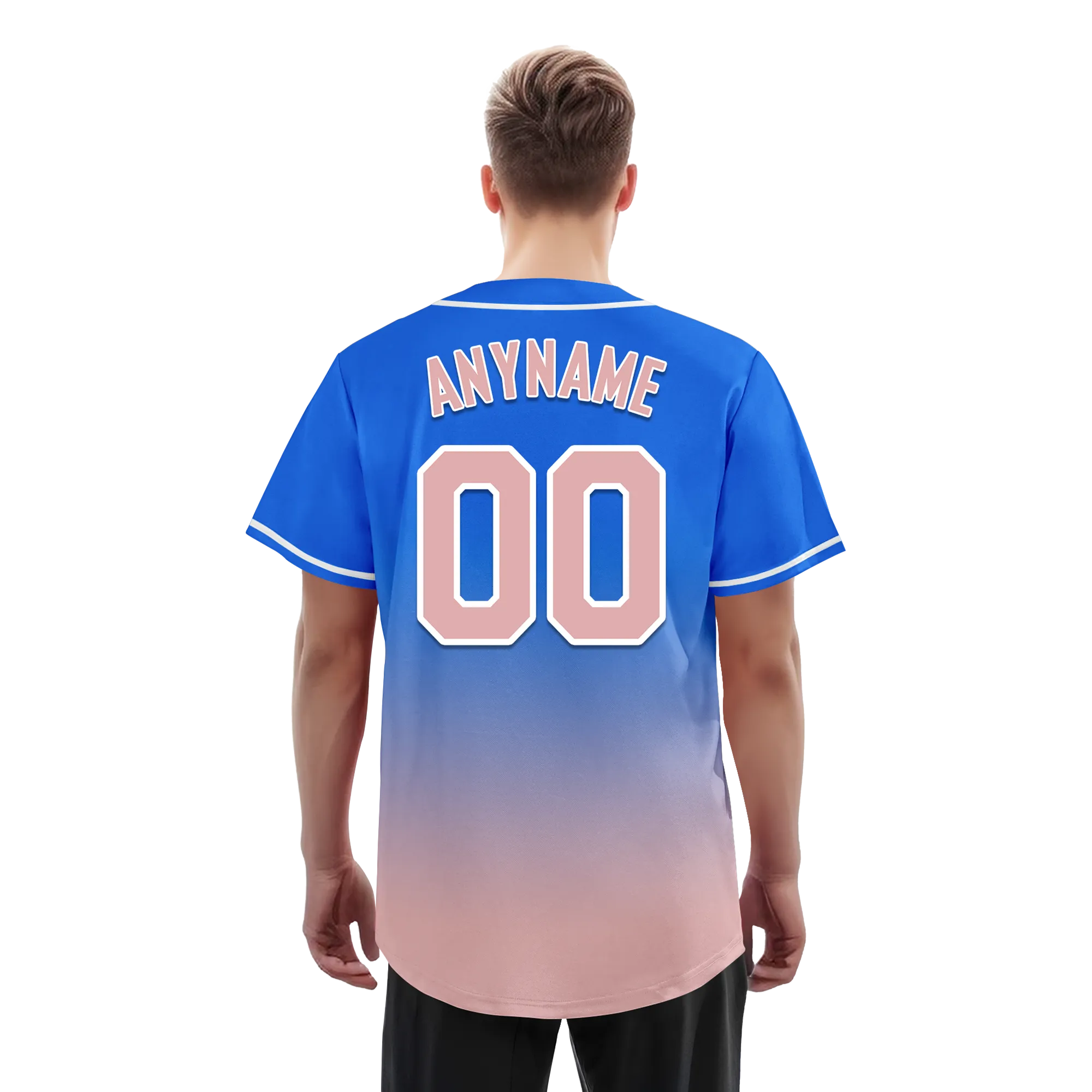 Custom Blue Pink Fade Fashion Personalized Authentic Baseball Jersey BSBJ01-D0a70e0