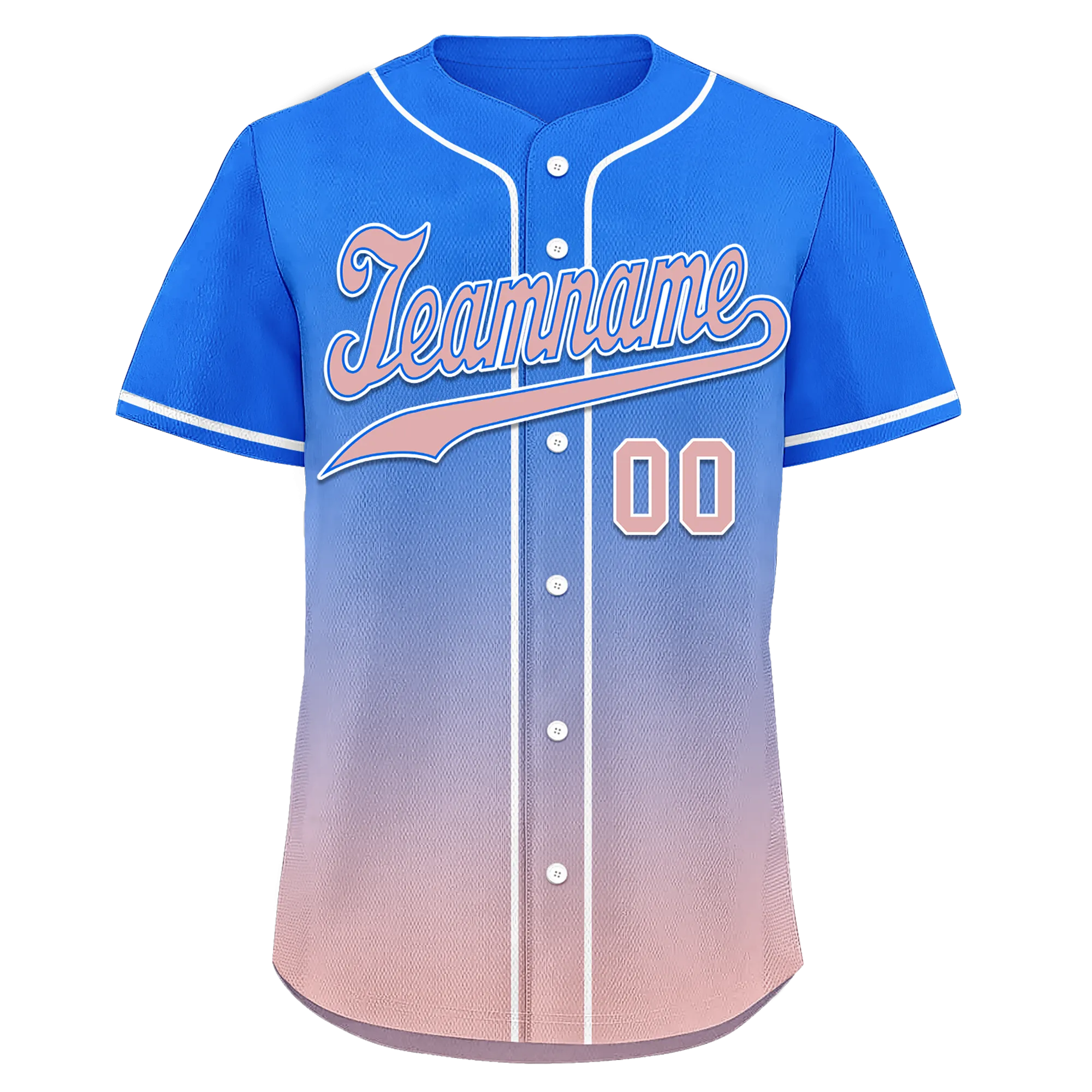 Custom Blue Pink Fade Fashion Personalized Authentic Baseball Jersey BSBJ01-D0a70e0
