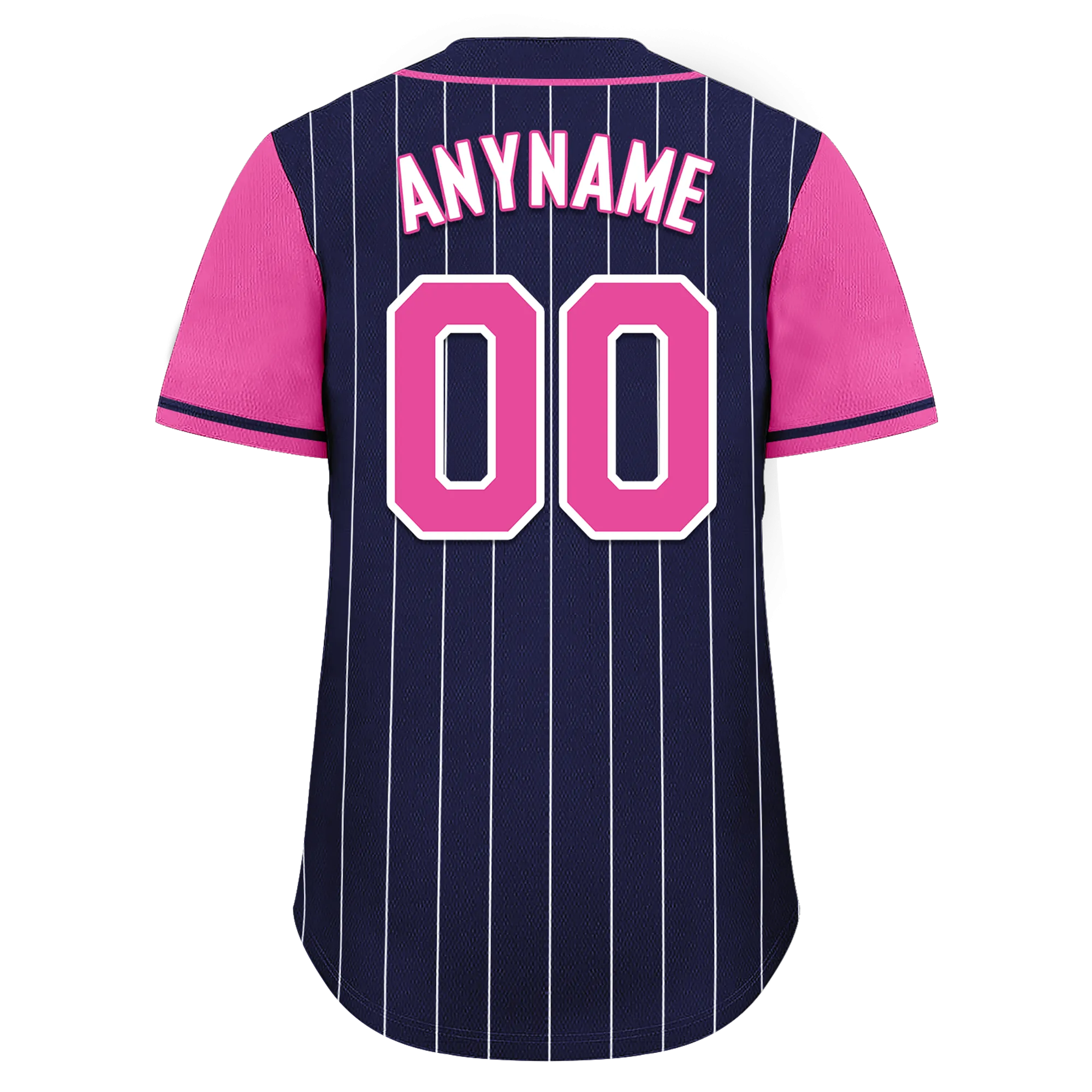 Custom Blue Pink Stripe Fashion Personalized Authentic Baseball Jersey BSBJ01-D017227