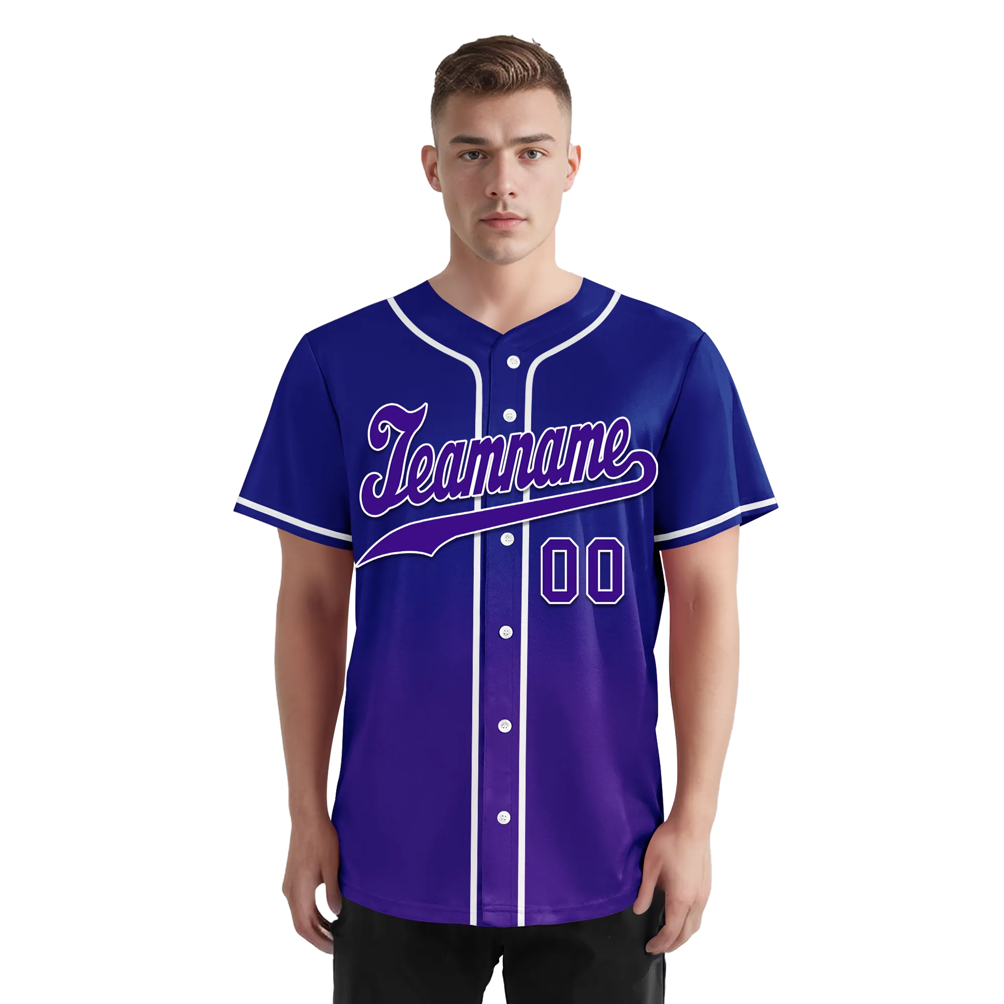 Custom Blue Purple Fade Fashion Personalized Authentic Baseball Jersey BSBJ01-D0a70ea