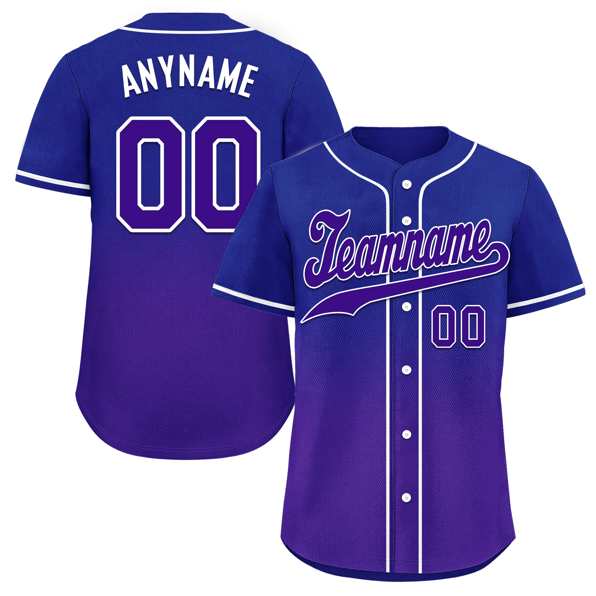 Custom Blue Purple Fade Fashion Personalized Authentic Baseball Jersey BSBJ01-D0a70ea