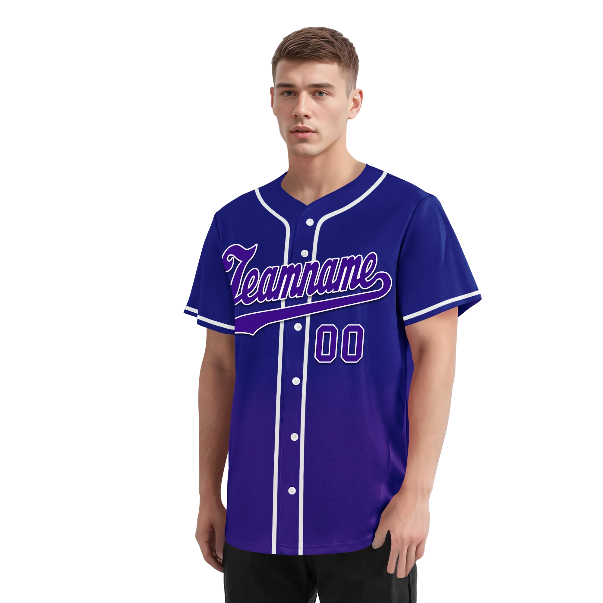 Custom Blue Purple Fade Fashion Personalized Authentic Baseball Jersey BSBJ01-D0a70ea