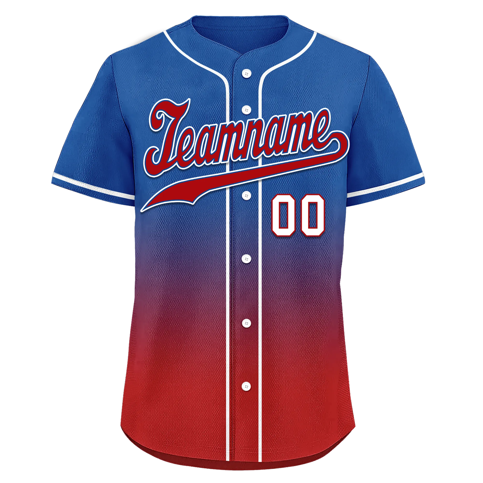 Custom Blue Red Fade Fashion Personalized Authentic Baseball Jersey BSBJ01-D0a70bd