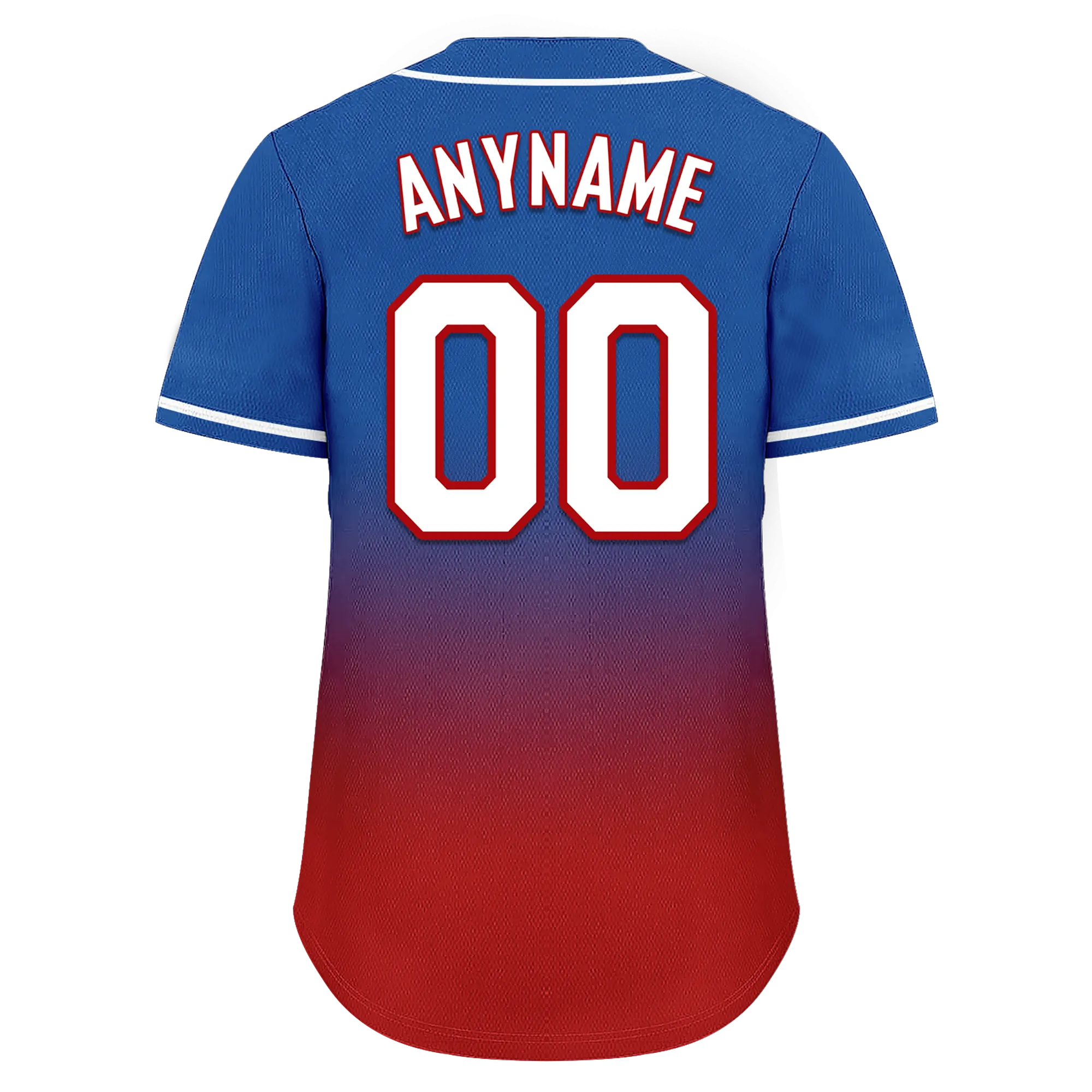 Custom Blue Red Fade Fashion Personalized Authentic Baseball Jersey BSBJ01-D0a70bd