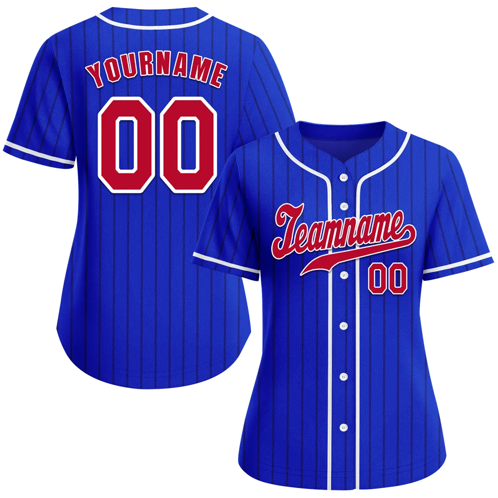 Custom Blue Stripe Fashion Brown Authentic Baseball Jersey
