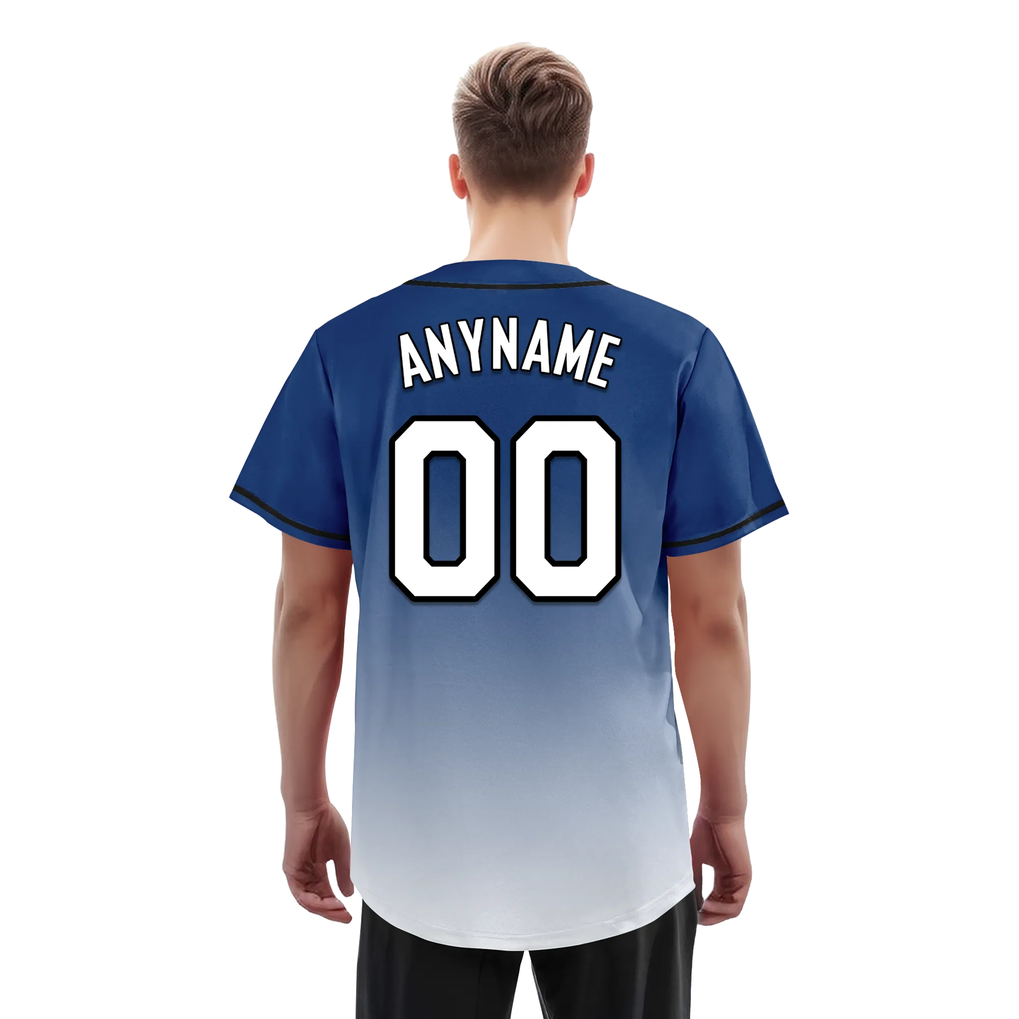 Custom Blue White Fade Fashion Personalized Authentic Baseball Jersey BSBJ01-D0a70db