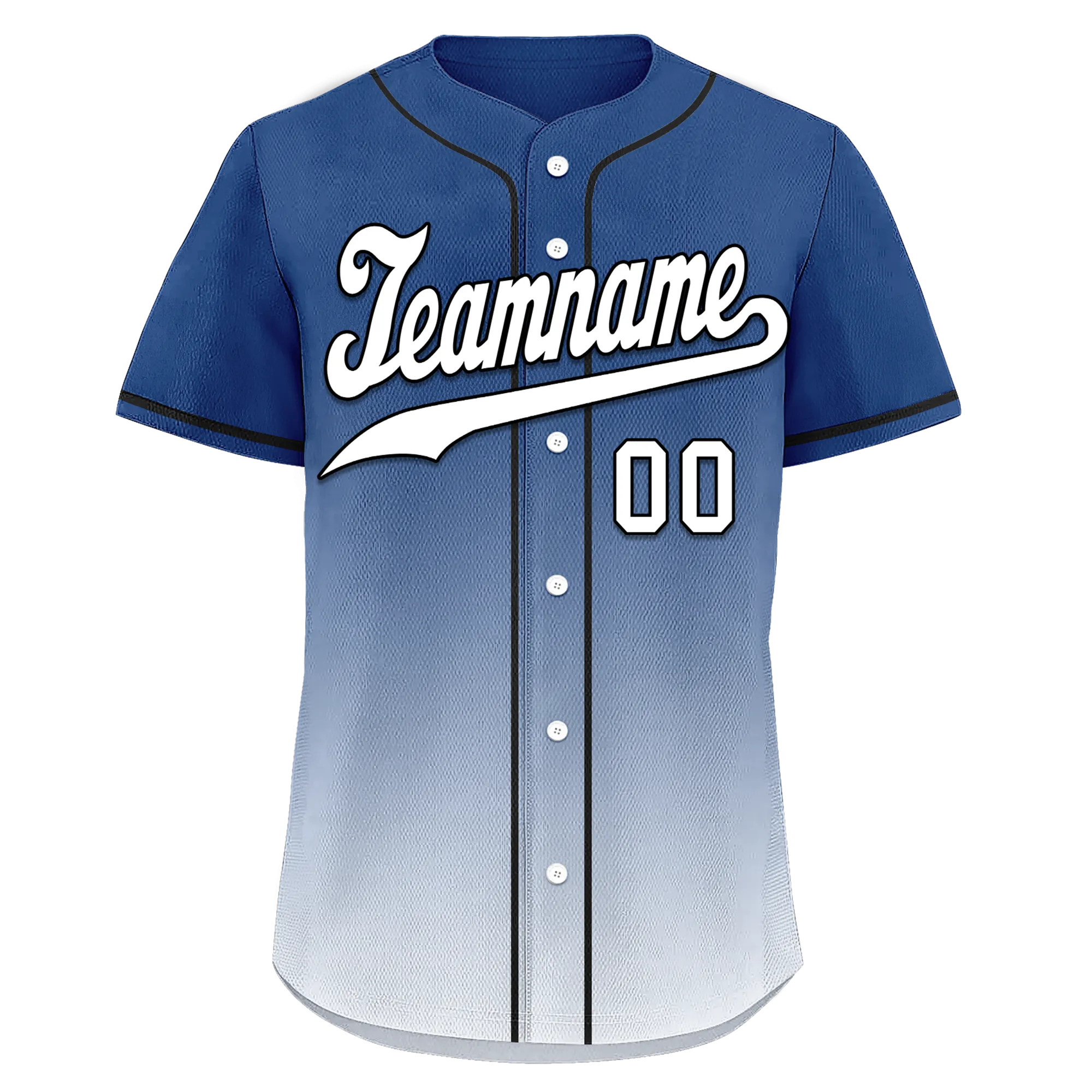 Custom Blue White Fade Fashion Personalized Authentic Baseball Jersey BSBJ01-D0a70db