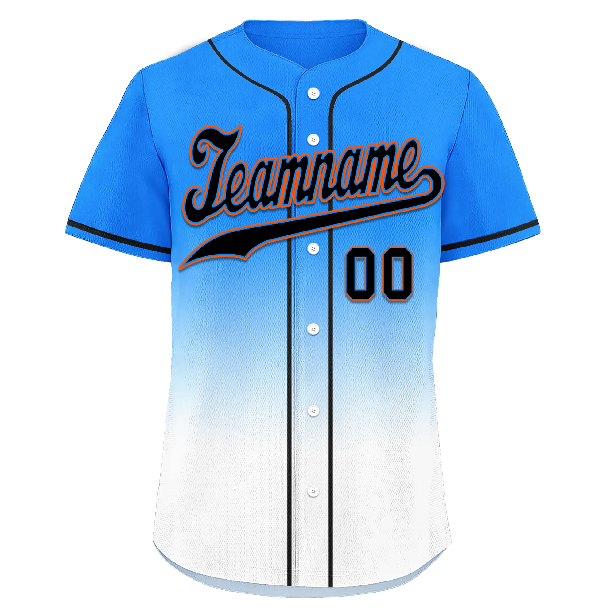 Custom Blue White Fade Fashion Personalized Authentic Baseball Jersey BSBJ01-D0a70ef