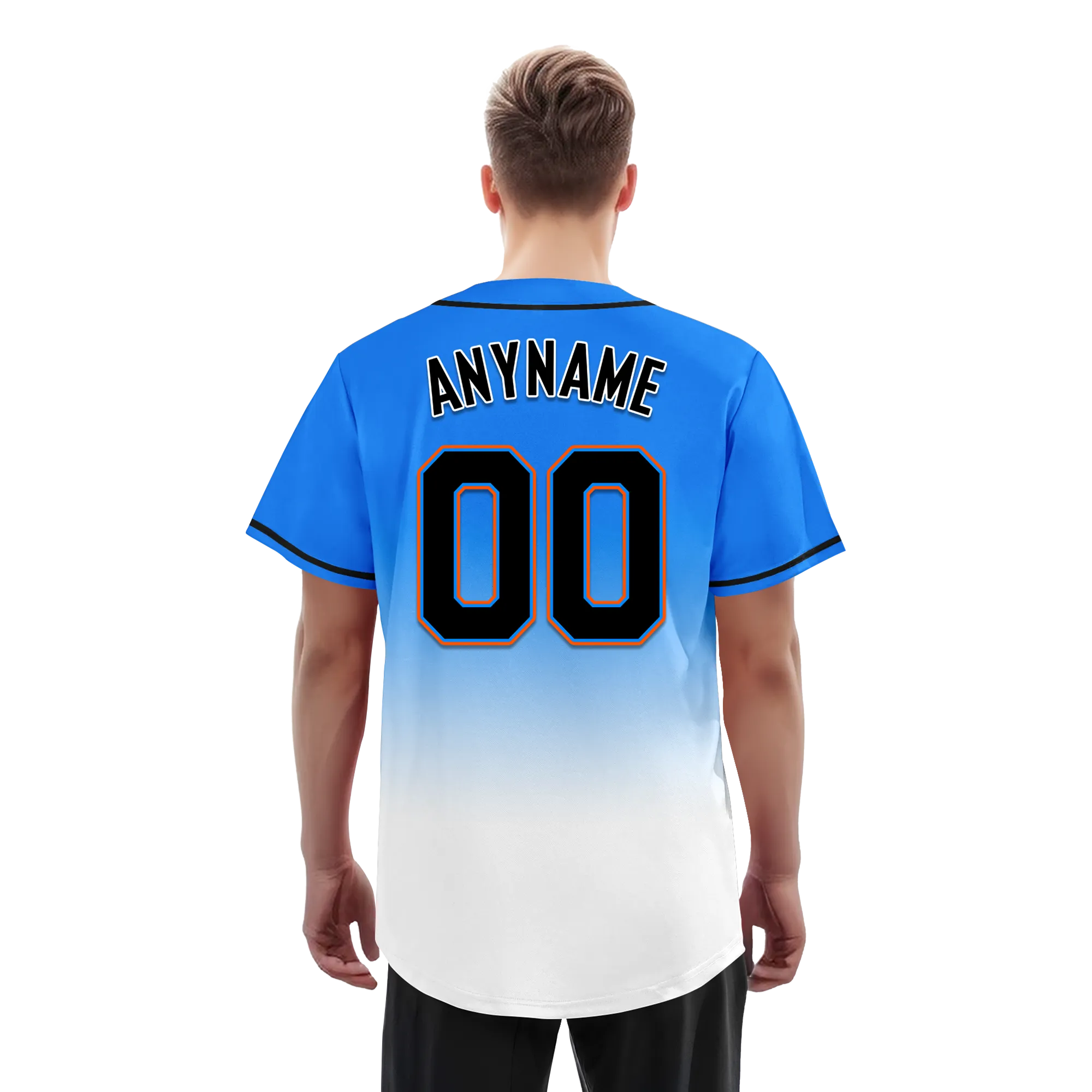 Custom Blue White Fade Fashion Personalized Authentic Baseball Jersey BSBJ01-D0a70ef