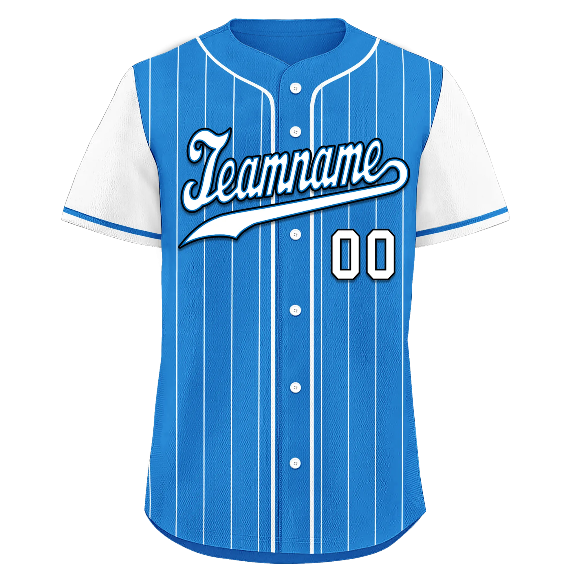 Custom Blue White Stripe Fashion Personalized Authentic Baseball Jersey BSBJ01-D017214