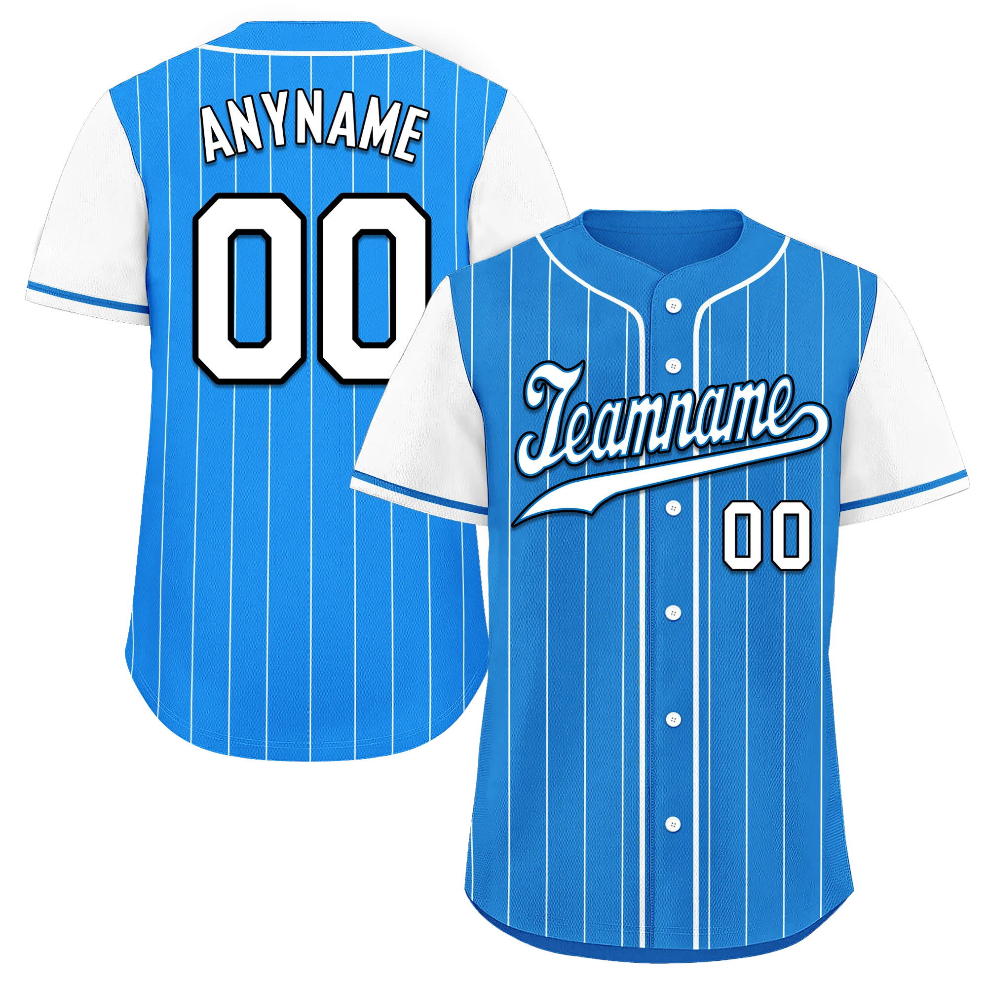 Custom Blue White Stripe Fashion Personalized Authentic Baseball Jersey BSBJ01-D017214