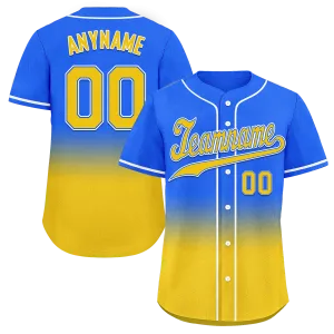 Custom Blue Yellow Fade Fashion Personalized Authentic Baseball Jersey BSBJ01-D0a70c0