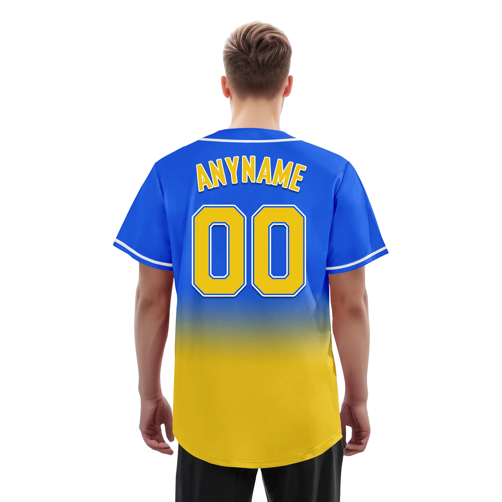 Custom Blue Yellow Fade Fashion Personalized Authentic Baseball Jersey BSBJ01-D0a70c0