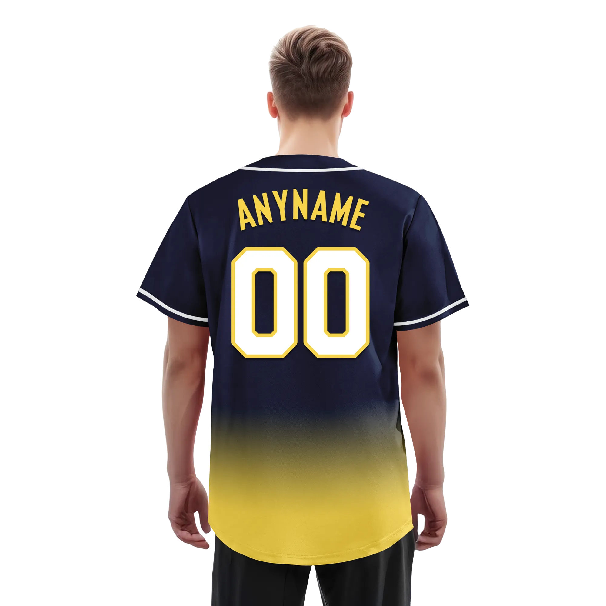 Custom Blue Yellow Fade Fashion Personalized Authentic Baseball Jersey BSBJ01-D0a70e9
