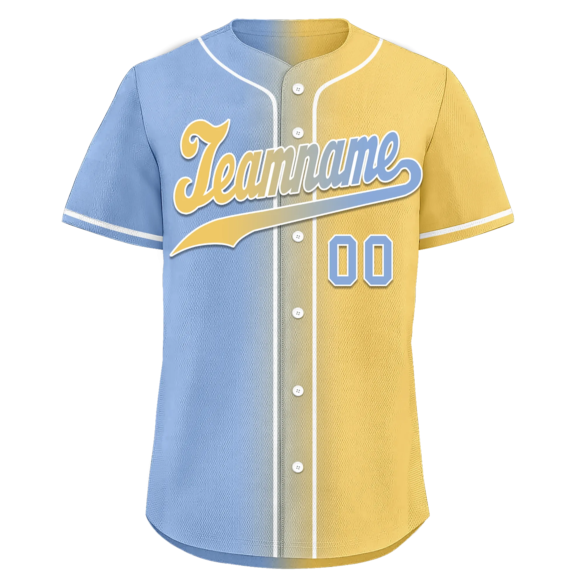 Custom Blue Yellow Gradient Fashion Personalized Authentic Baseball Jersey BSBJ01-D0a7079