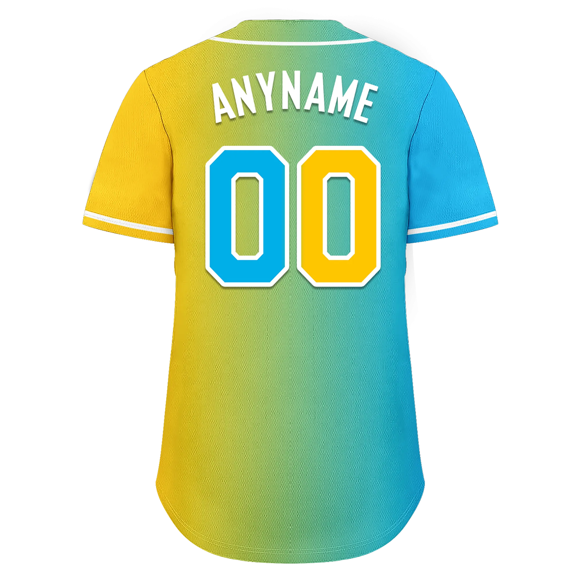 Custom Blue Yellow Gradient Fashion Personalized Authentic Baseball Jersey BSBJ01-D0a709b