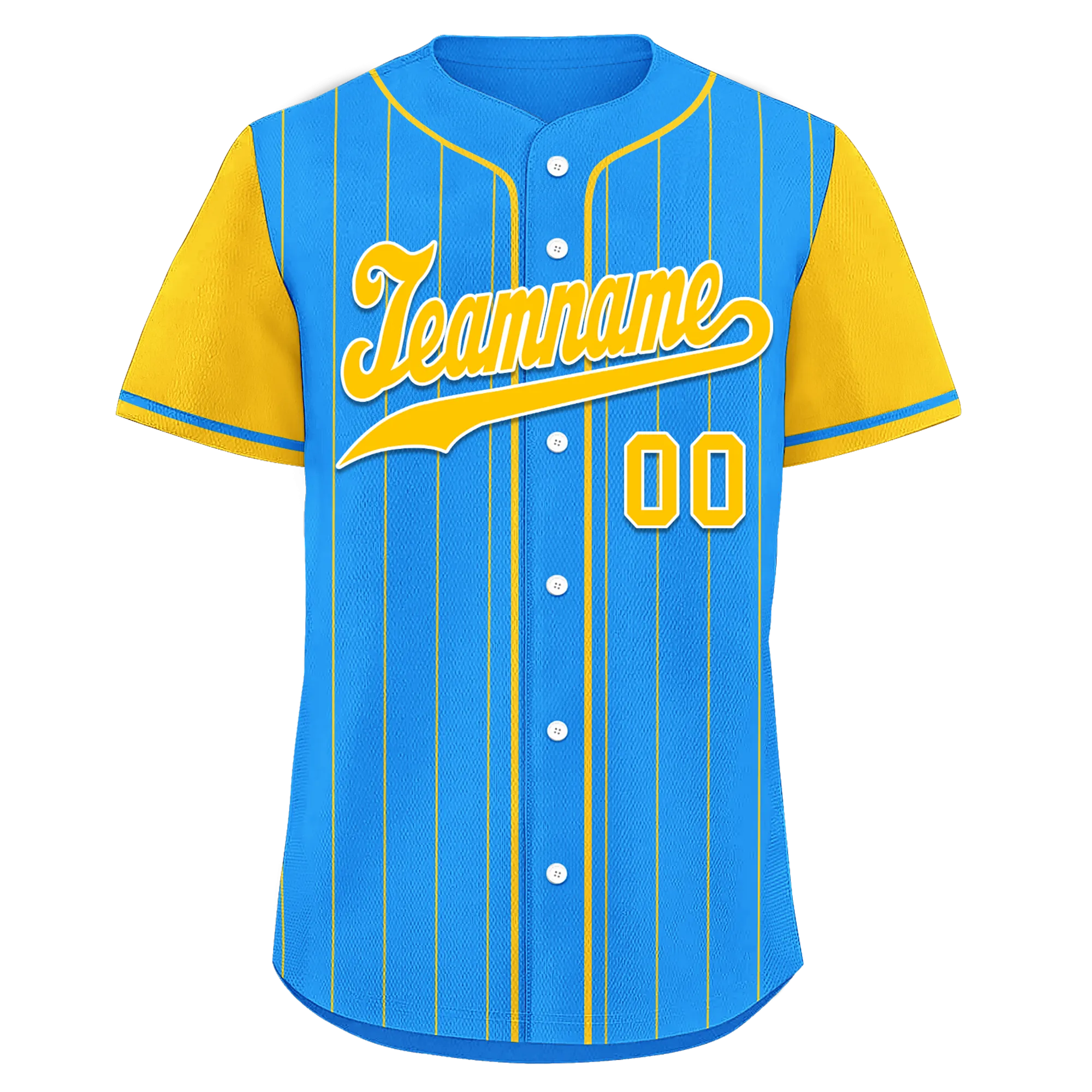 Custom Blue Yellow Stripe Fashion Personalized Authentic Baseball Jersey BSBJ01-D017212
