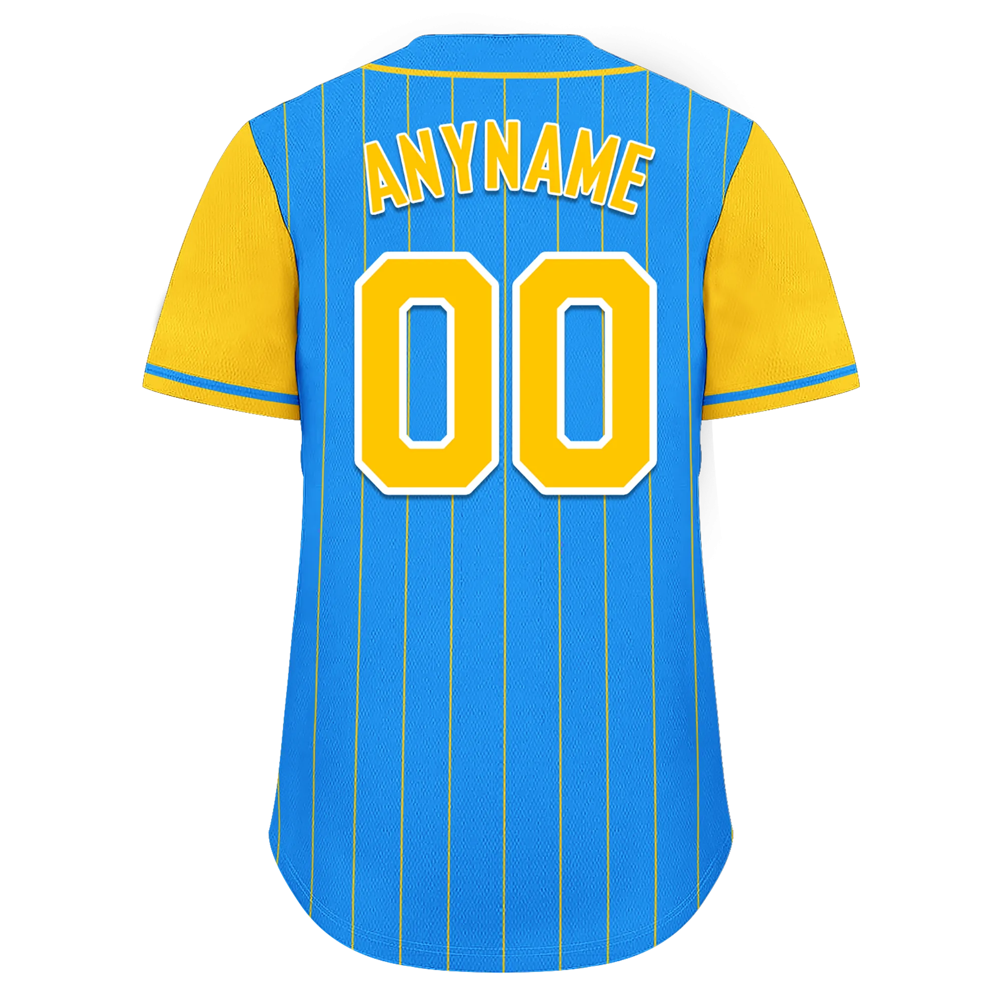 Custom Blue Yellow Stripe Fashion Personalized Authentic Baseball Jersey BSBJ01-D017212