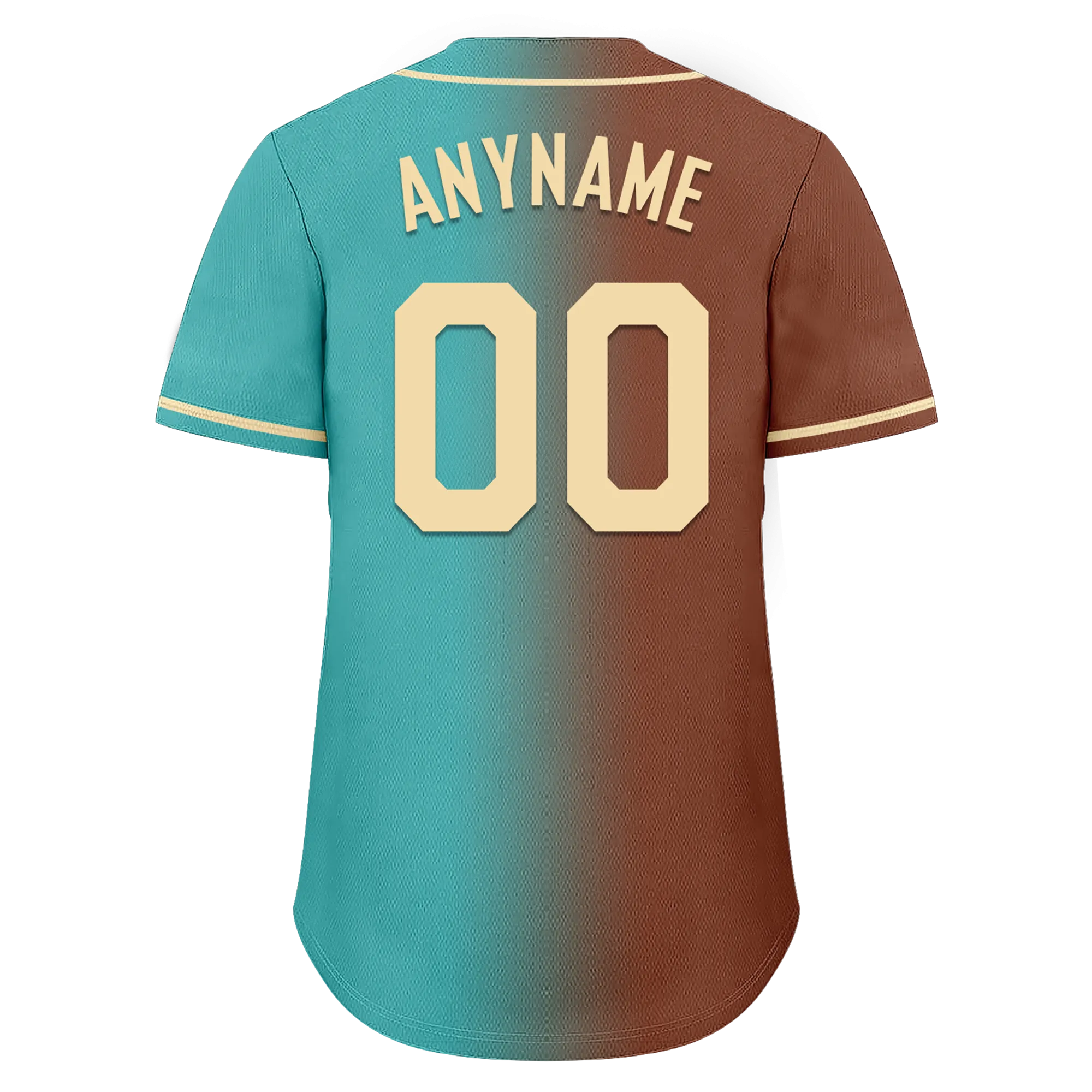 Custom Brown Cyan Gradient Fashion Personalized Authentic Baseball Jersey BSBJ01-D0a7088