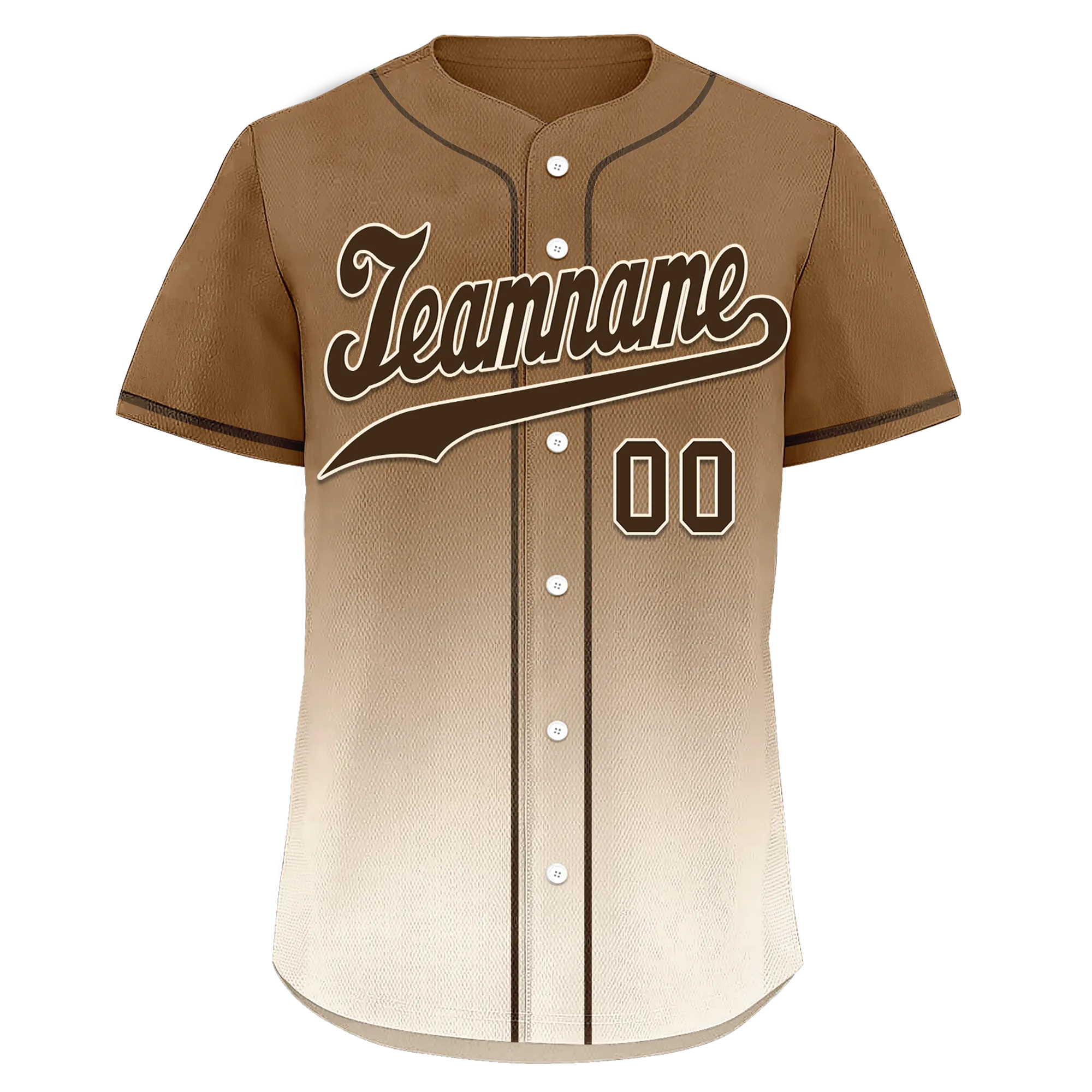 Custom Brown White Fade Fashion Personalized Authentic Baseball Jersey BSBJ01-D0a70fe