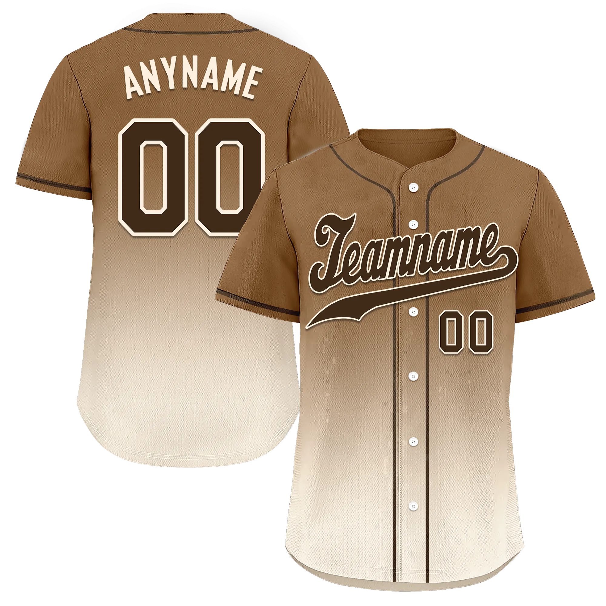 Custom Brown White Fade Fashion Personalized Authentic Baseball Jersey BSBJ01-D0a70fe