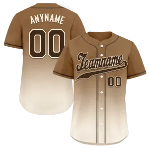 Custom Brown White Fade Fashion Personalized Authentic Baseball Jersey BSBJ01-D0a70fe