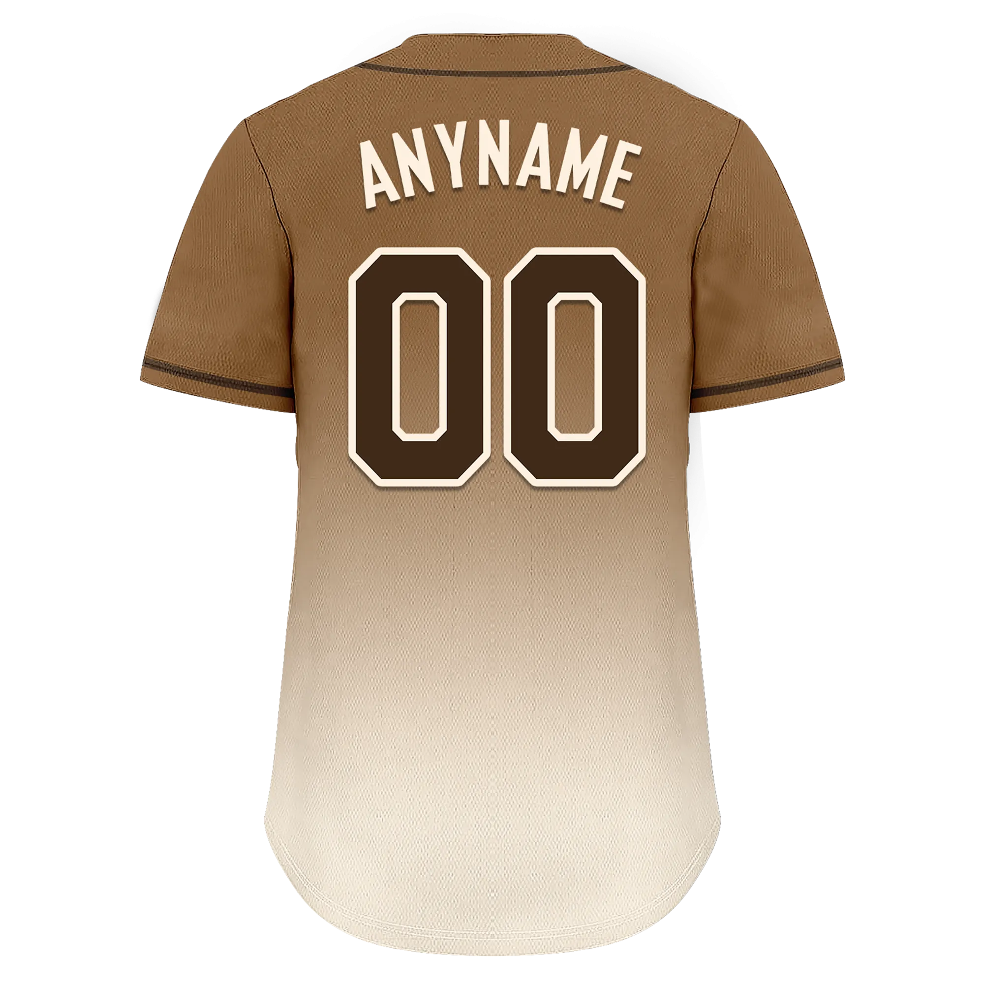 Custom Brown White Fade Fashion Personalized Authentic Baseball Jersey BSBJ01-D0a70fe