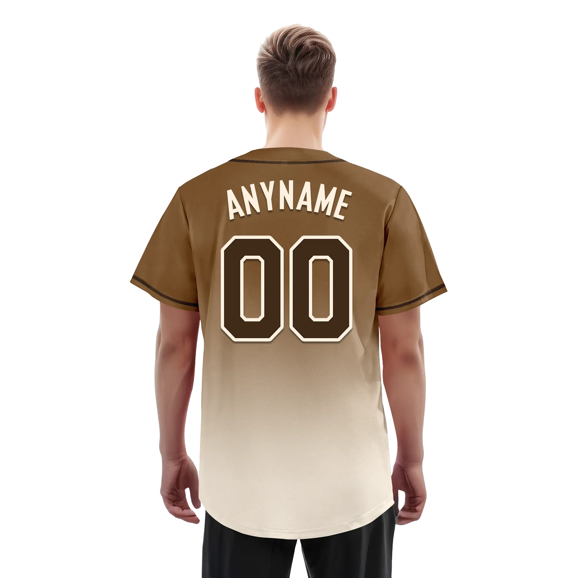 Custom Brown White Fade Fashion Personalized Authentic Baseball Jersey BSBJ01-D0a70fe