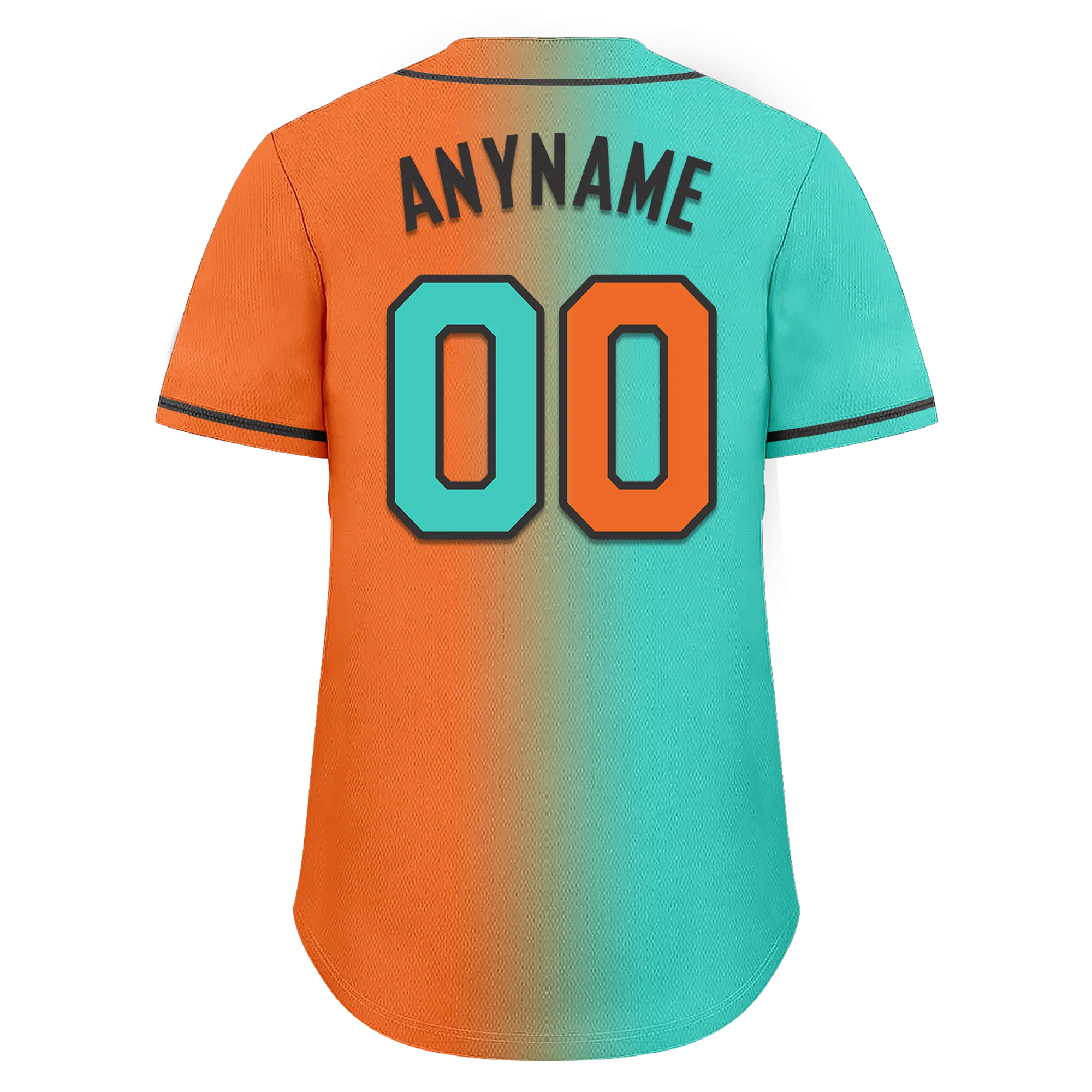 Custom Cyan Orange Gradient Fashion Personalized Authentic Baseball Jersey BSBJ01-D0a7087
