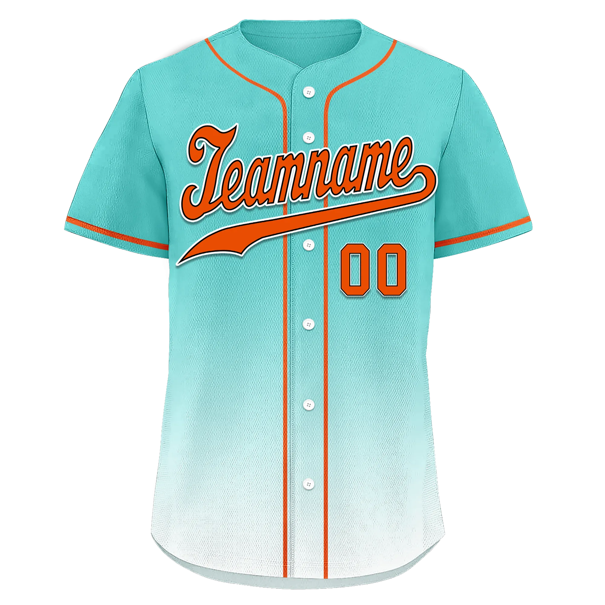 Custom Cyan White Fade Fashion Personalized Authentic Baseball Jersey BSBJ01-D0a70e8