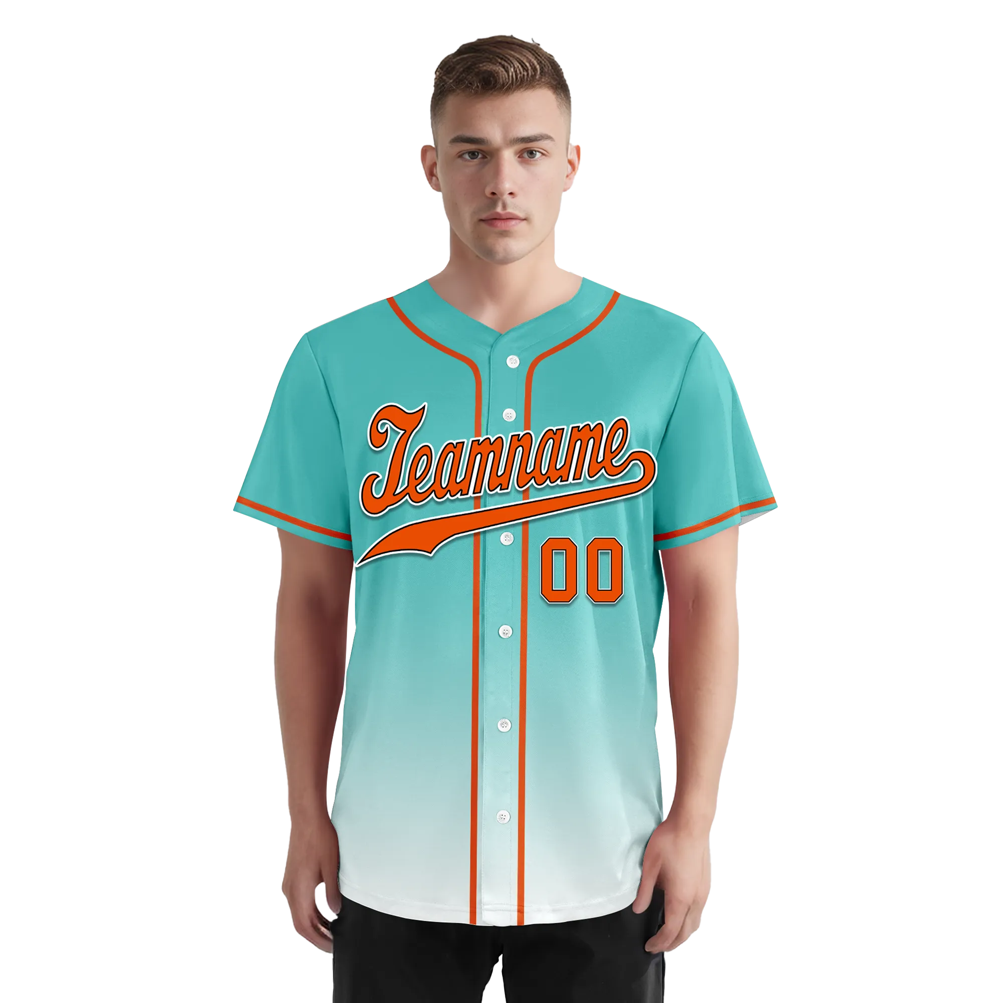 Custom Cyan White Fade Fashion Personalized Authentic Baseball Jersey BSBJ01-D0a70e8