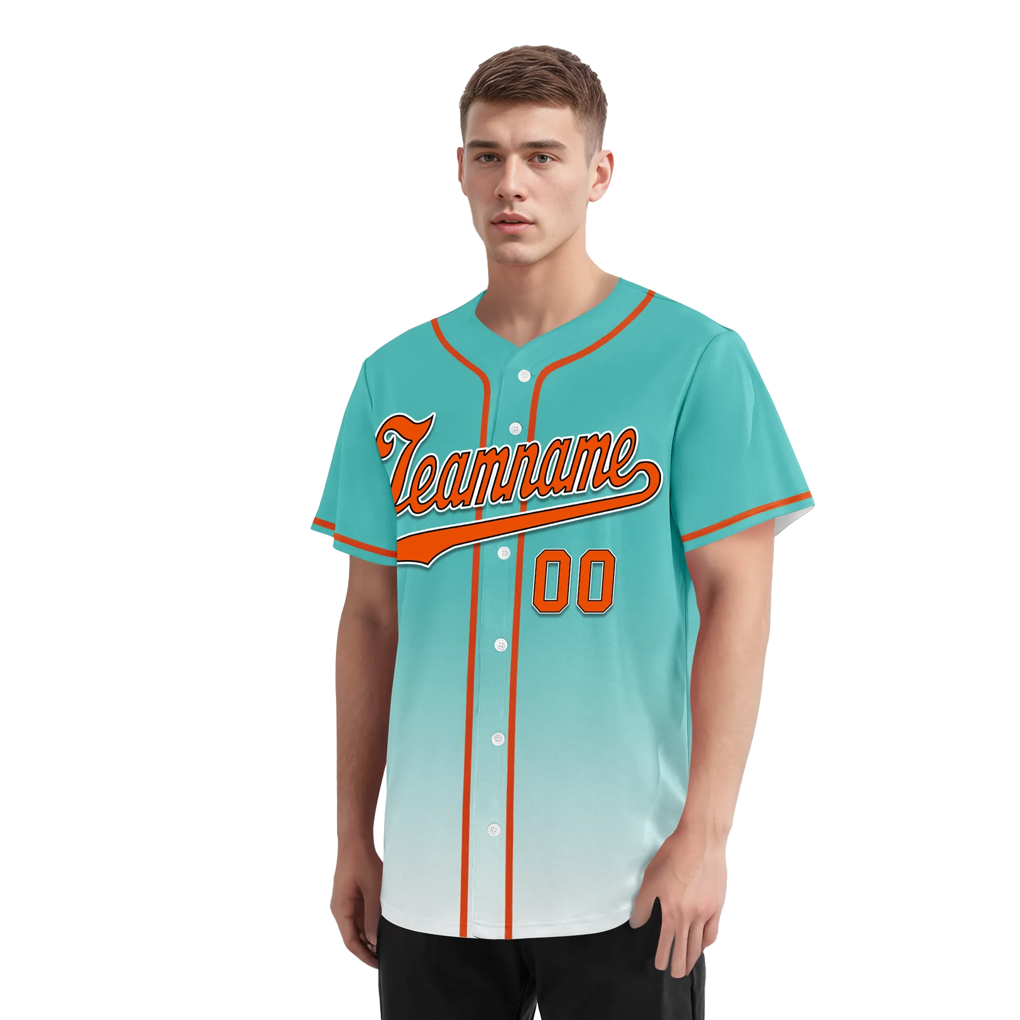 Custom Cyan White Fade Fashion Personalized Authentic Baseball Jersey BSBJ01-D0a70e8