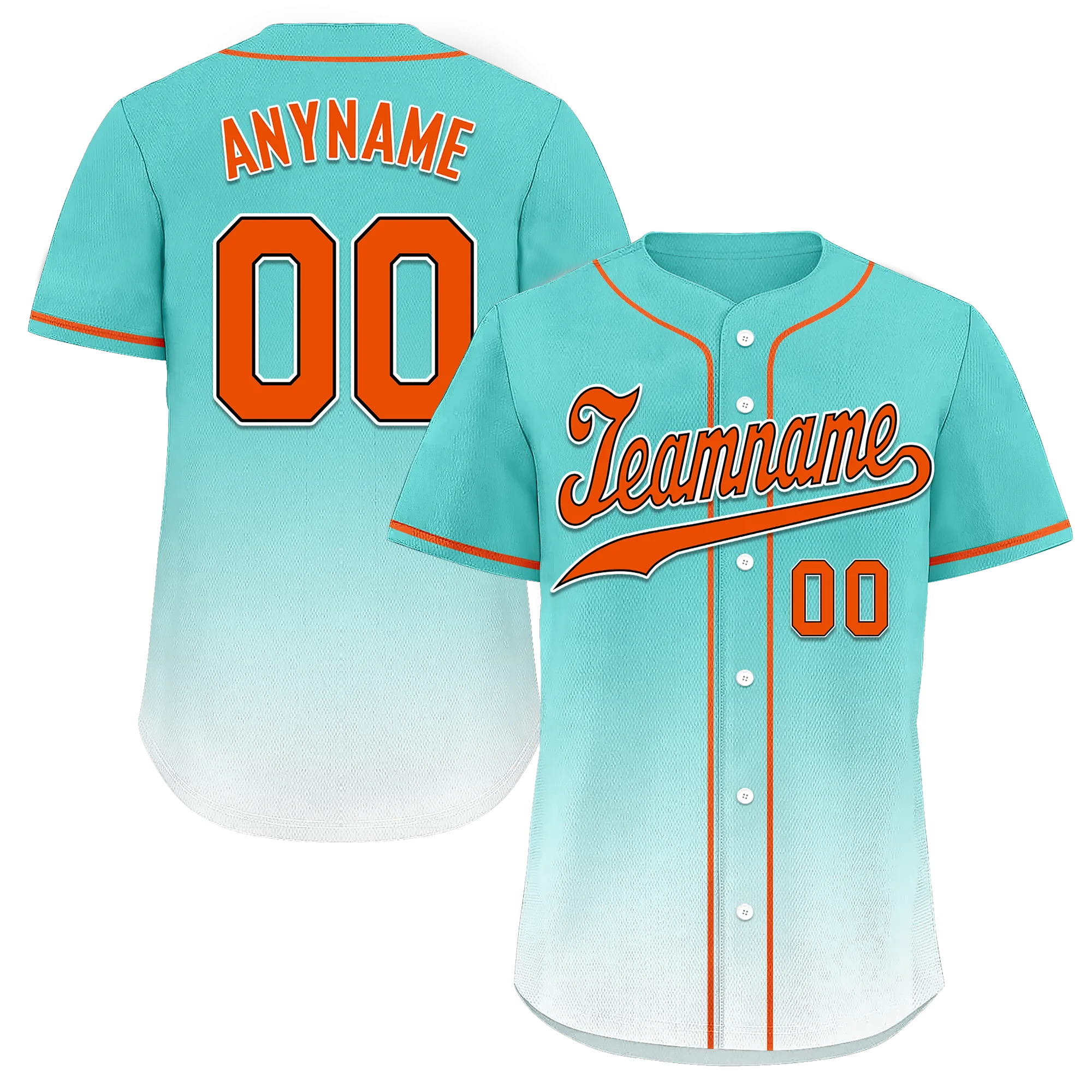 Custom Cyan White Fade Fashion Personalized Authentic Baseball Jersey BSBJ01-D0a70e8