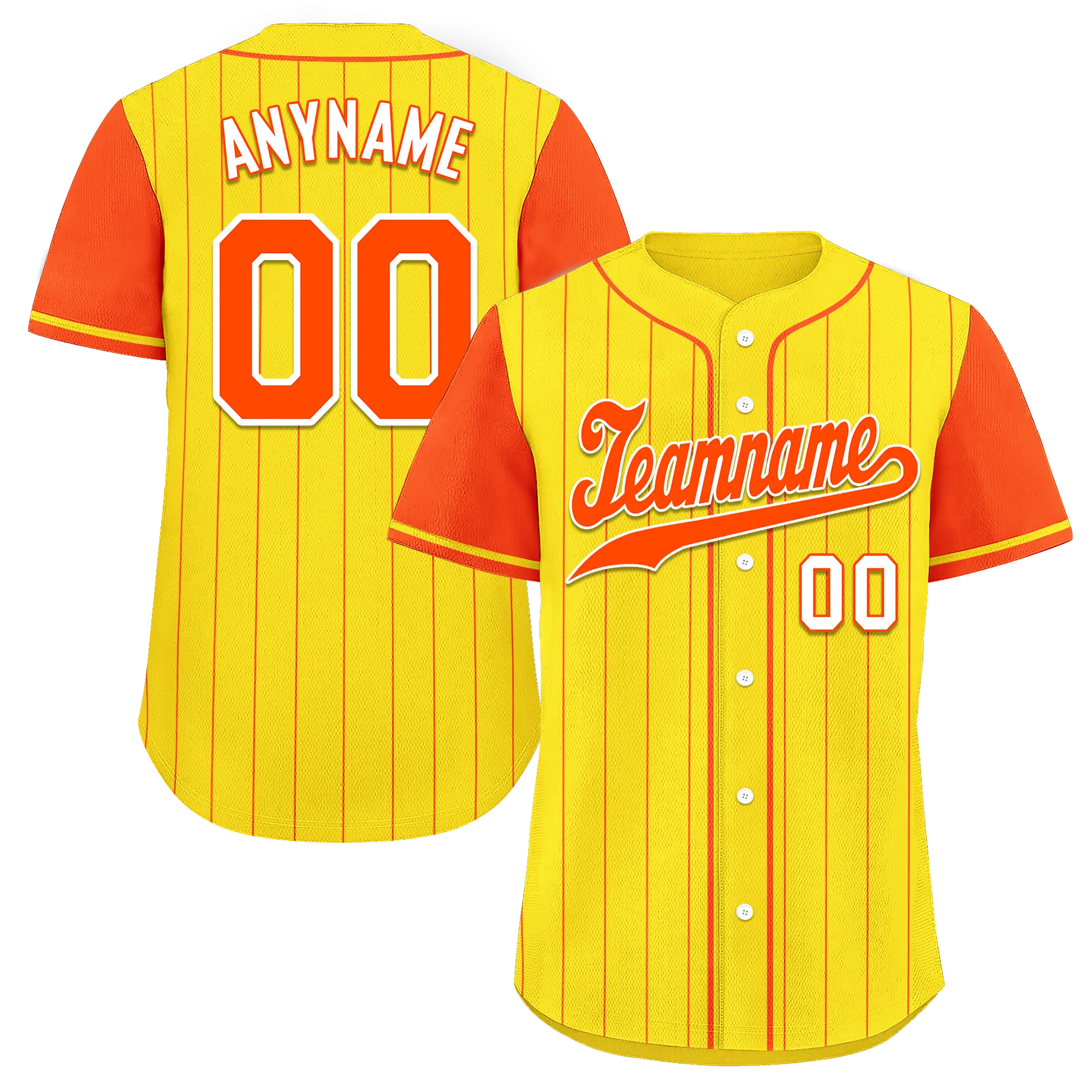 Custom Gold Orange Stripe Fashion Personalized Authentic Baseball Jersey BSBJ01-D017251