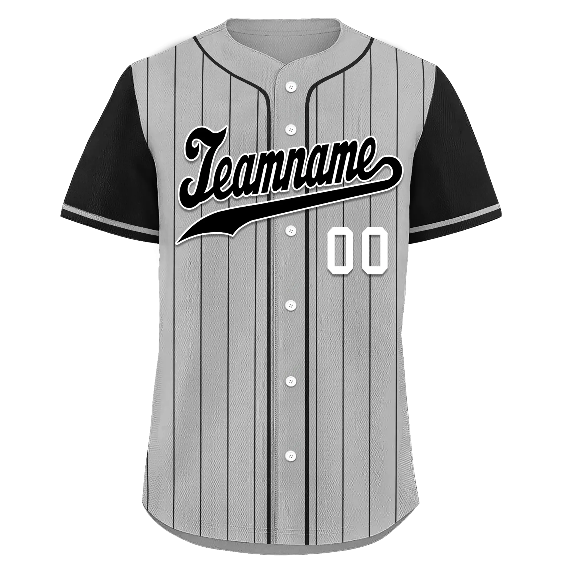 Custom Gray Black Stripe Fashion Personalized Authentic Baseball Jersey BSBJ01-D017254