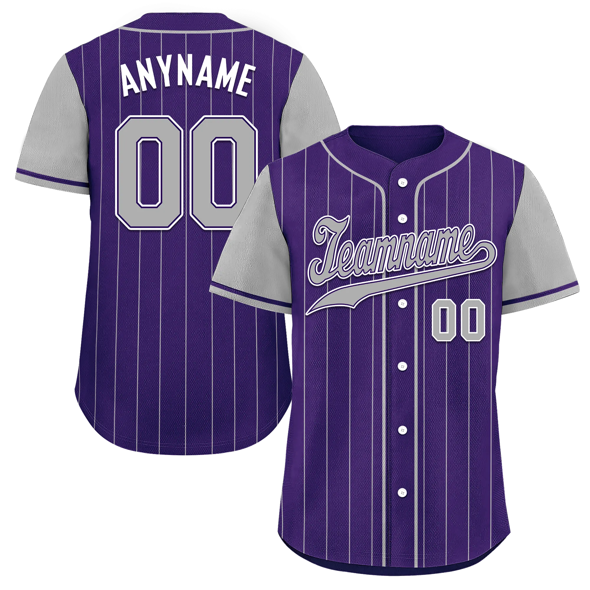 Custom Gray Purple Stripe Fashion Personalized Authentic Baseball Jersey BSBJ01-D017252