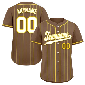 Custom Gray Stripe Fashion Personalized Authentic Baseball Jersey BSBJ01-D017259