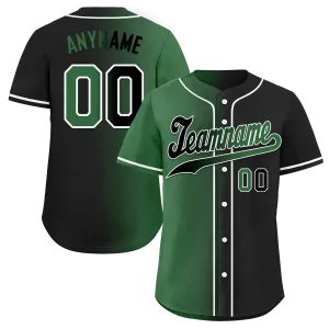 Custom Green Black Gradient Fashion Personalized Authentic Baseball Jersey BSBJ01-D0a707c