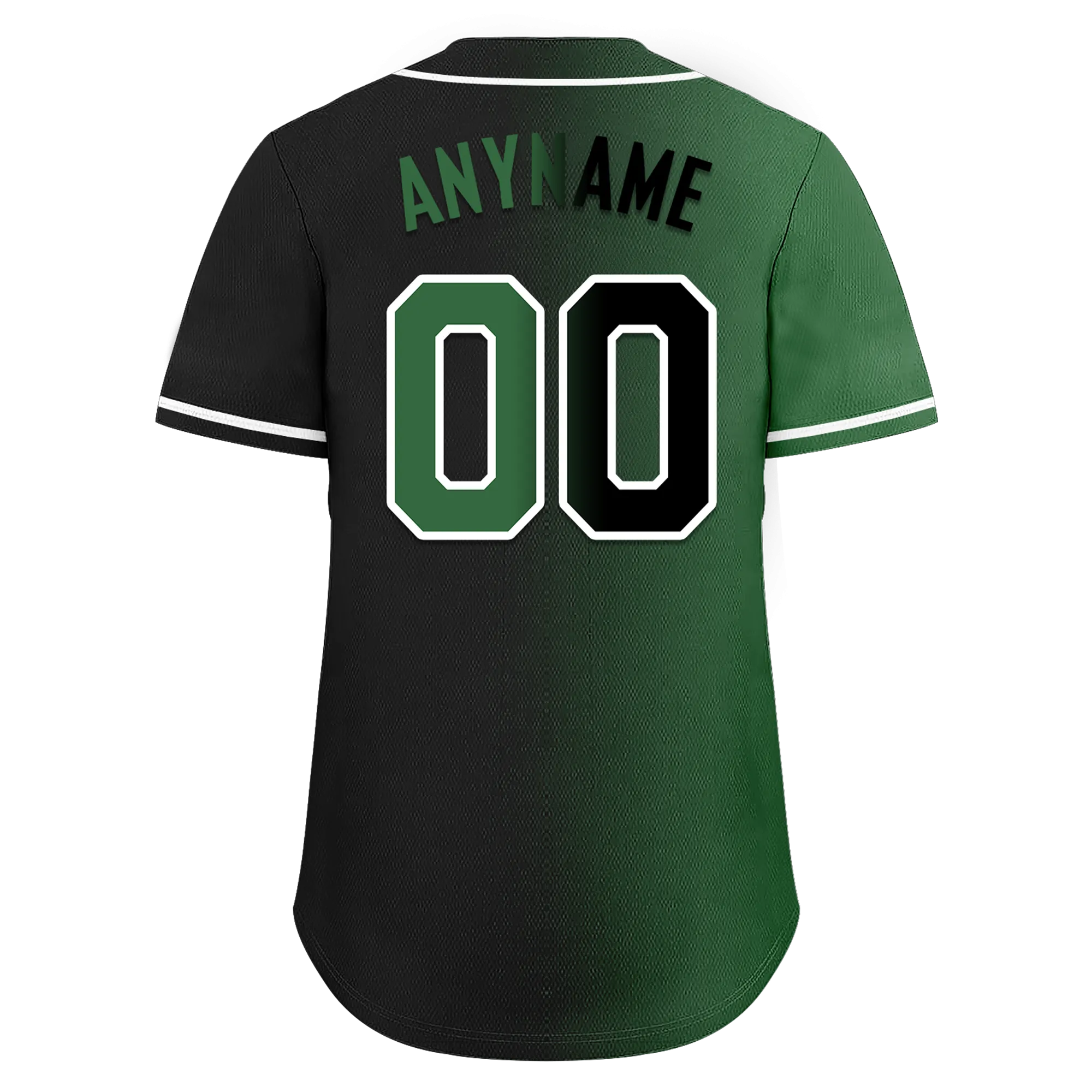 Custom Green Black Gradient Fashion Personalized Authentic Baseball Jersey BSBJ01-D0a707c