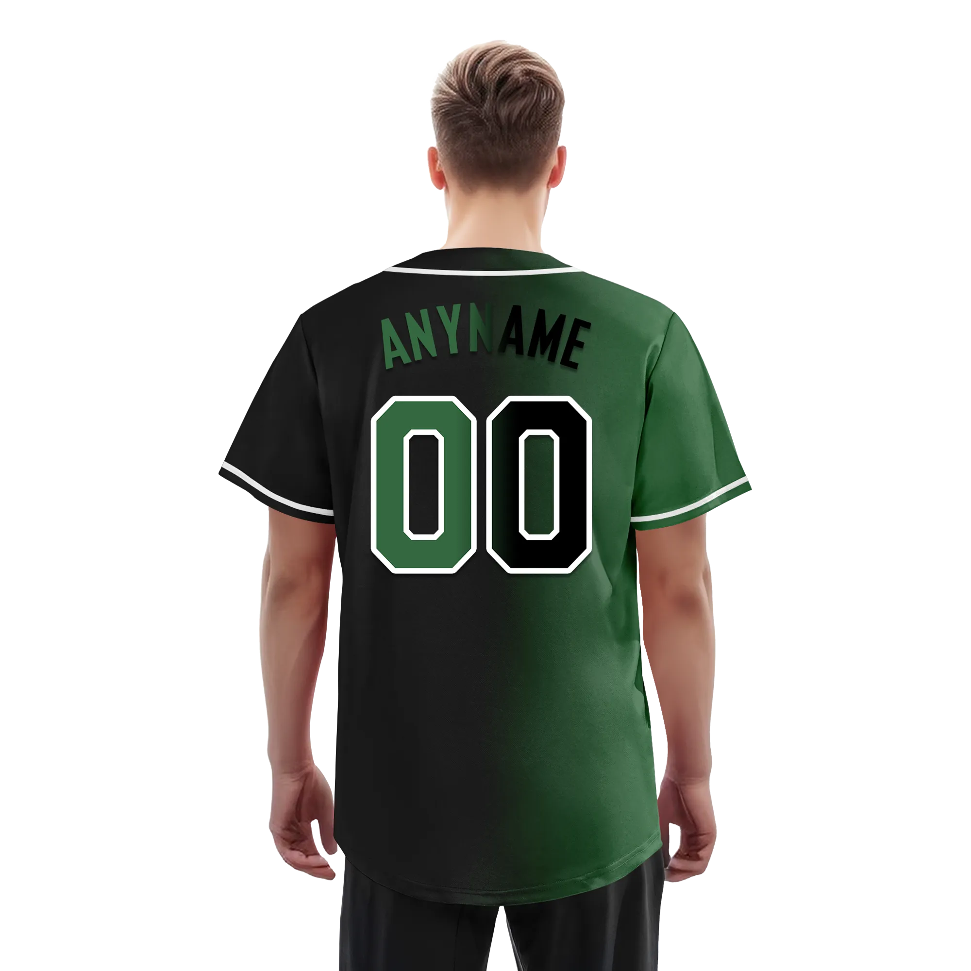 Custom Green Black Gradient Fashion Personalized Authentic Baseball Jersey BSBJ01-D0a707c