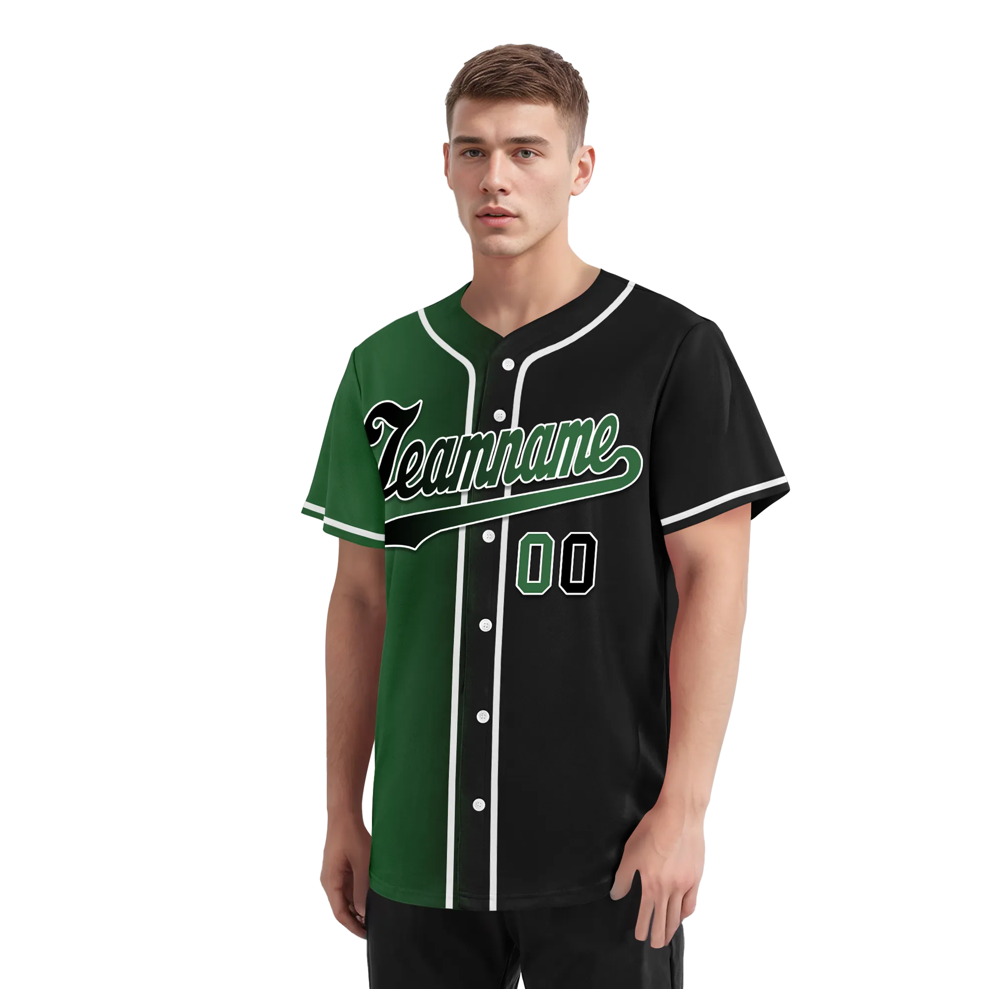 Custom Green Black Gradient Fashion Personalized Authentic Baseball Jersey BSBJ01-D0a707c