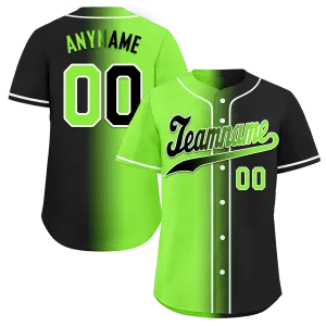 Custom Green Black Gradient Fashion Personalized Authentic Baseball Jersey BSBJ01-D0a709c