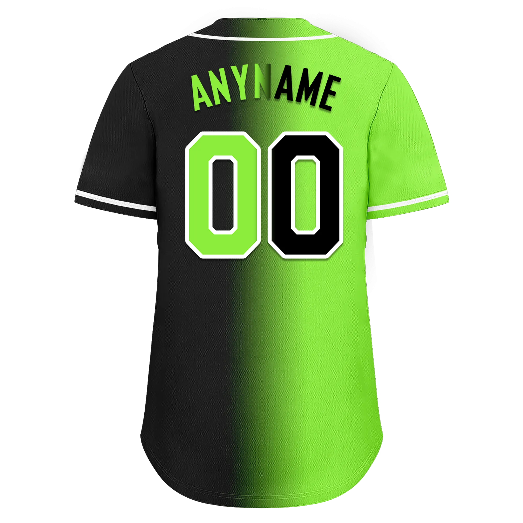 Custom Green Black Gradient Fashion Personalized Authentic Baseball Jersey BSBJ01-D0a709c