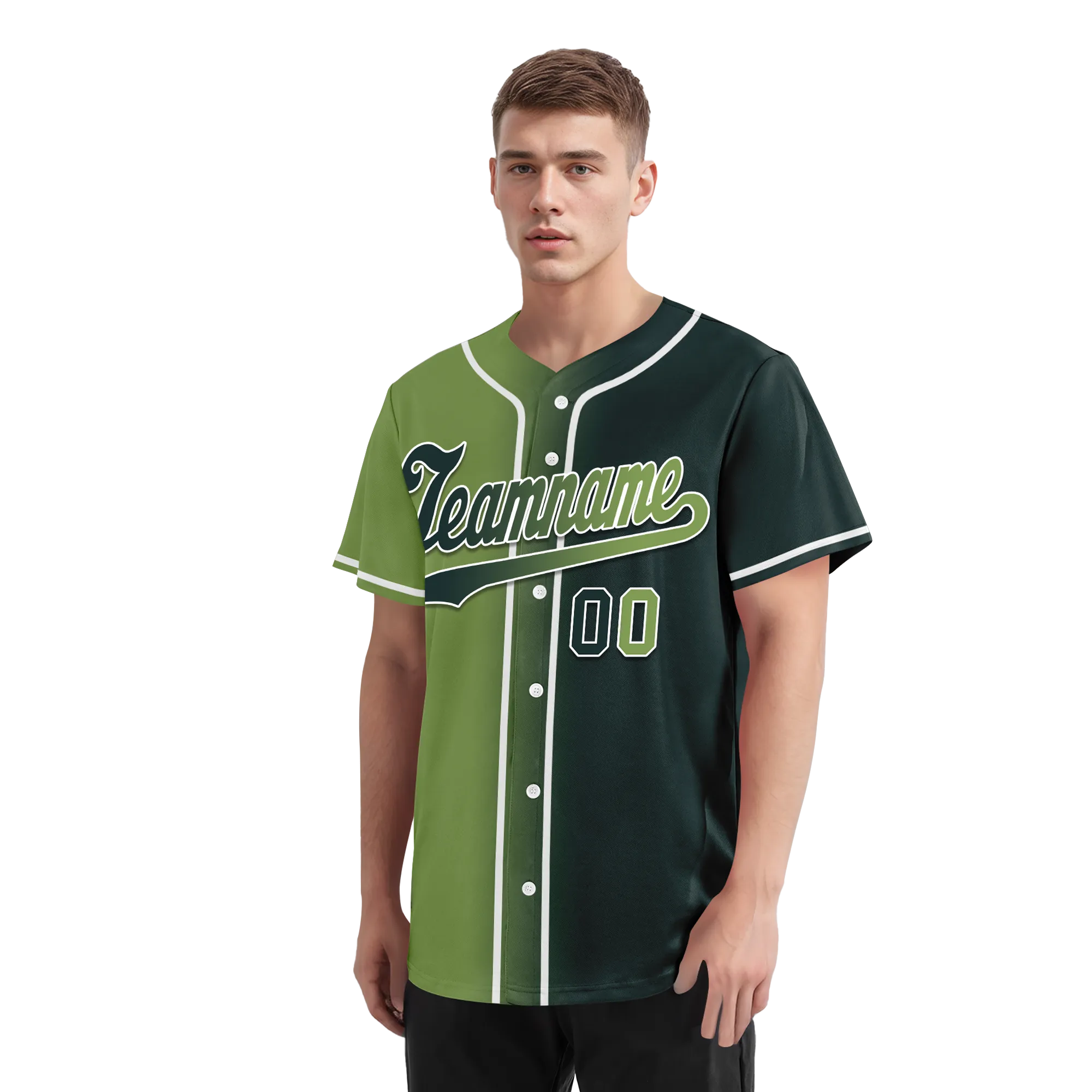 Custom Green Gradient Fashion Personalized Authentic Baseball Jersey BSBJ01-D0a708c