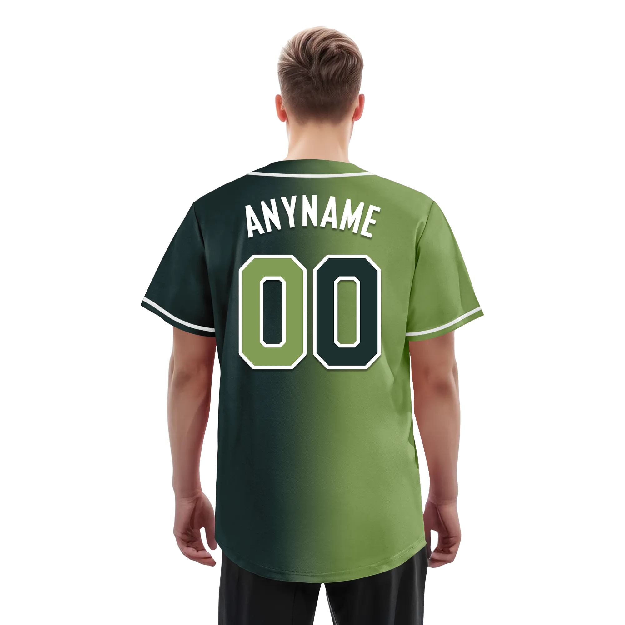 Custom Green Gradient Fashion Personalized Authentic Baseball Jersey BSBJ01-D0a708c